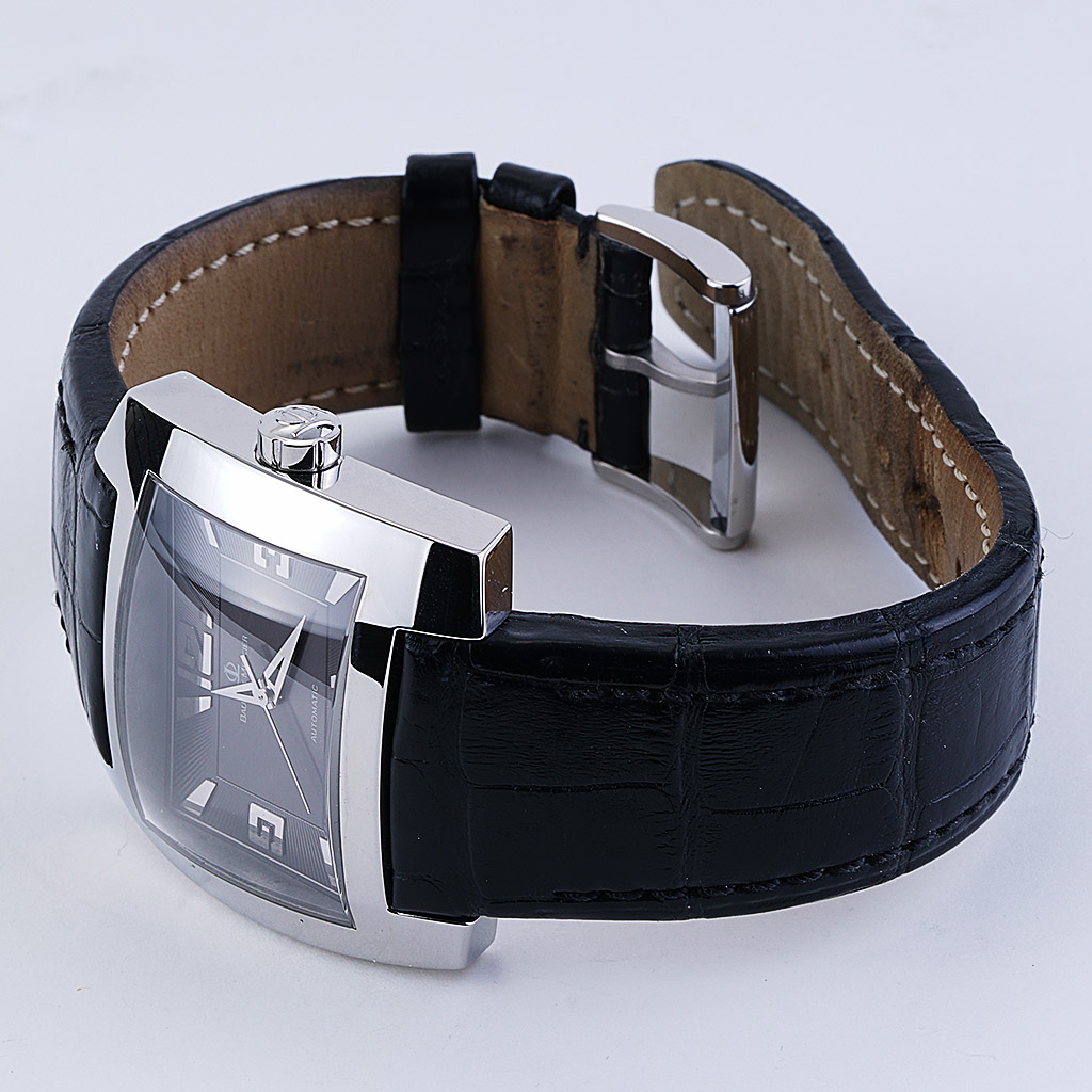 Hampton Minimalist Black Leather Band Watch for Men with Black Dial