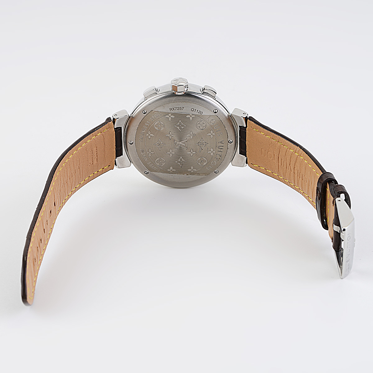 Louis Vuitton Tambour Q1120 Chronograph Grey Dial Leather 41mm