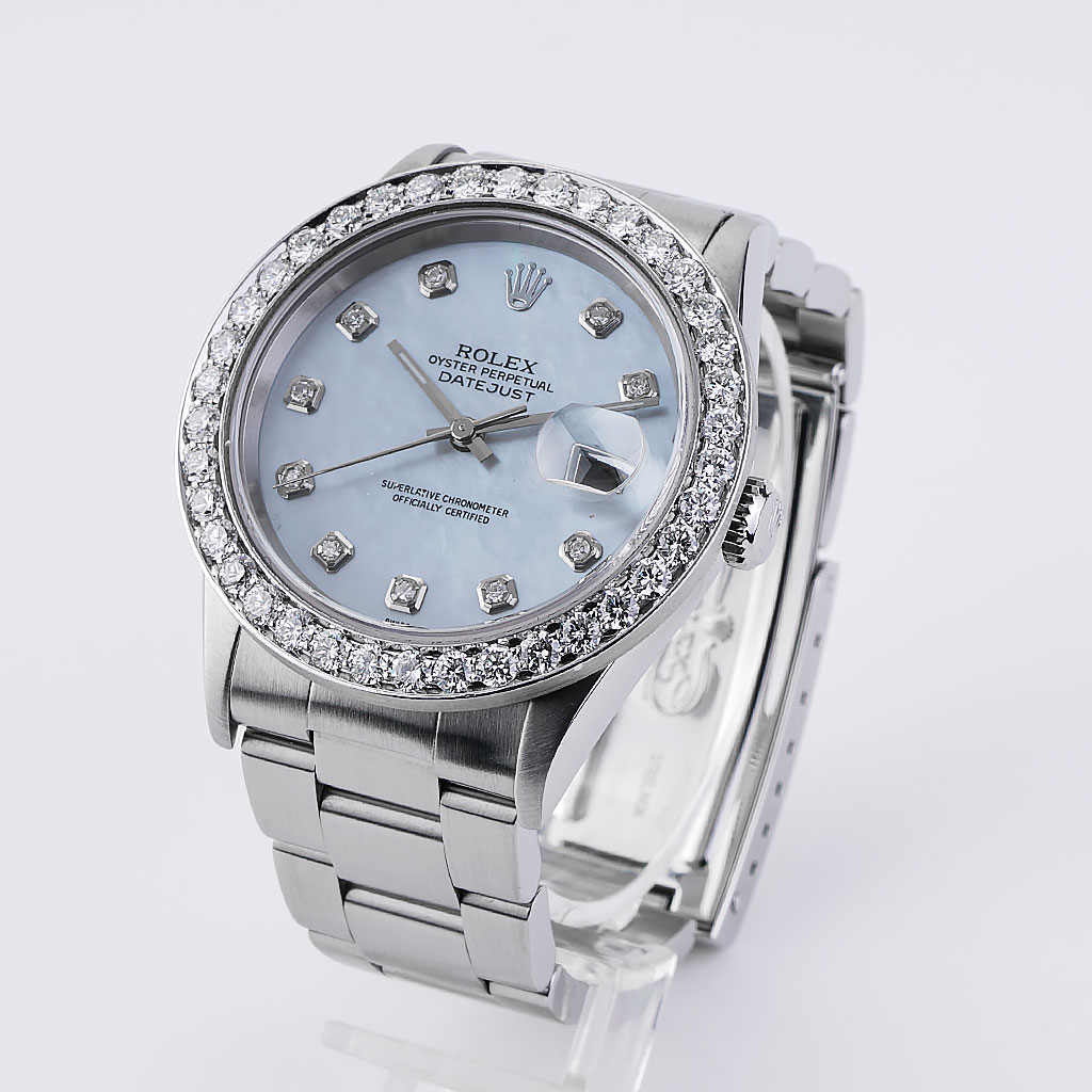 Rolex datejust 36mm mother of clearance pearl