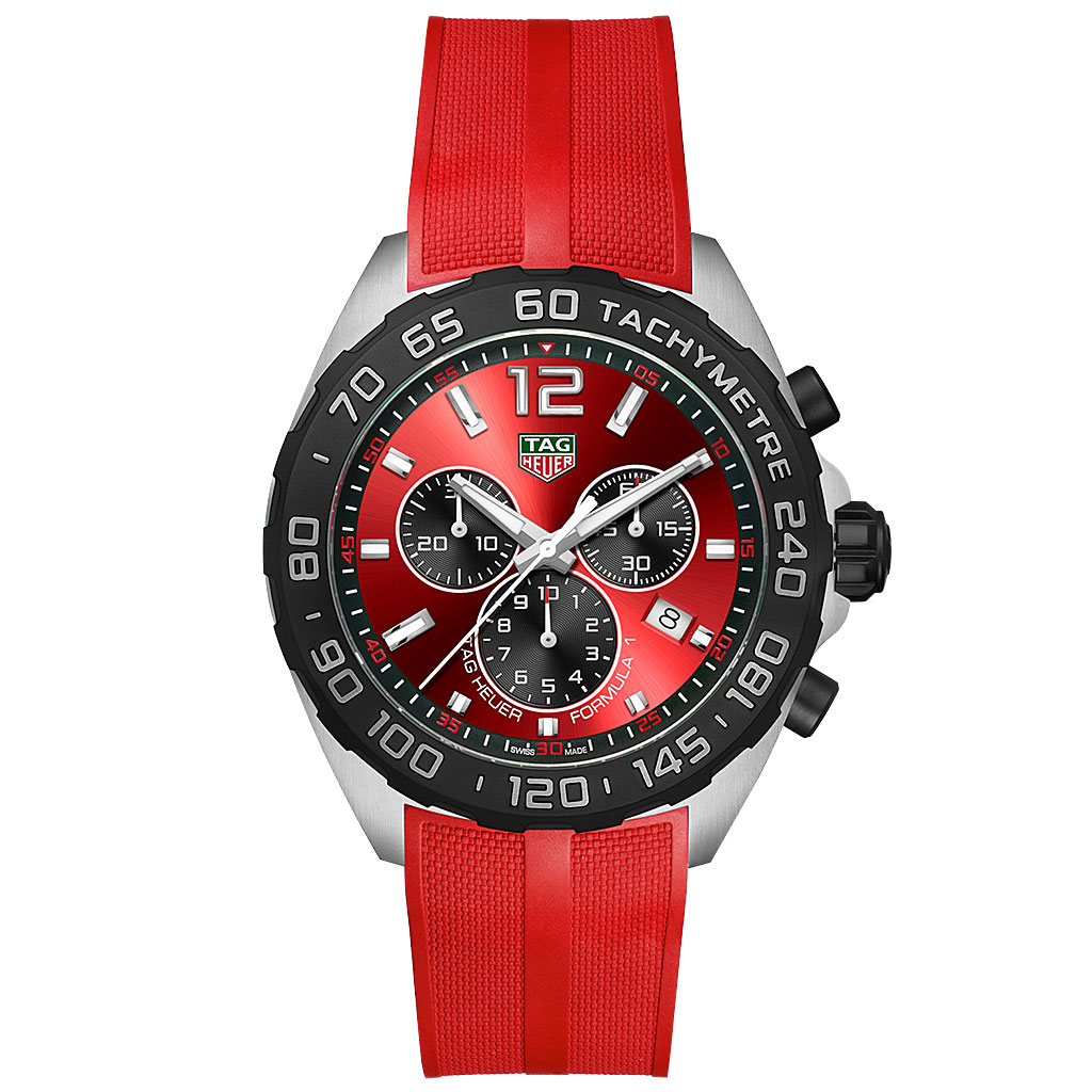 Tag Heuer Formula 1 Chronograph Red Dial Red Rubber Strap New York 