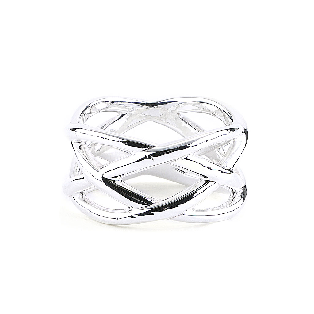 Schlumberger Lynn TIFFANY & CO Platinum Diamond X Cross Over Ring 6.75 |  ap-metals