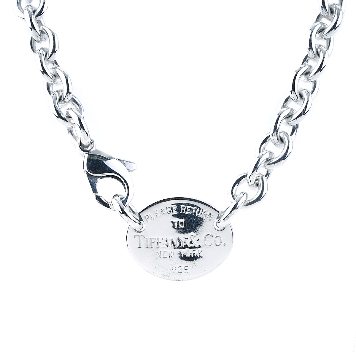 Tiffany & Co. Return to Tiffany Oval Tag Necklace 925 Sterling Silver  Retail$898 | eBay