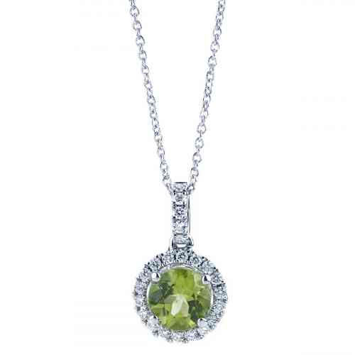 1.08 Cttw Round Ruby and Diamond Halo Pendant Necklace in White Gold