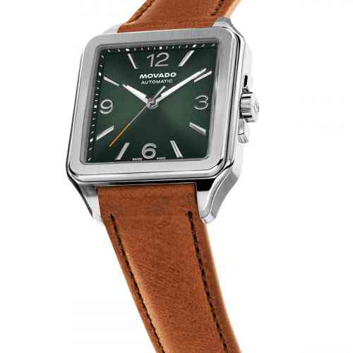 Mint! New Movado Silver Ladies Brown Leather Strap Watch 3600379_1568906132.jpg main image 4