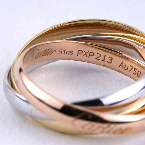 Cartier Trinity Ring Small Model in 18K Tricolor Gold Size 52