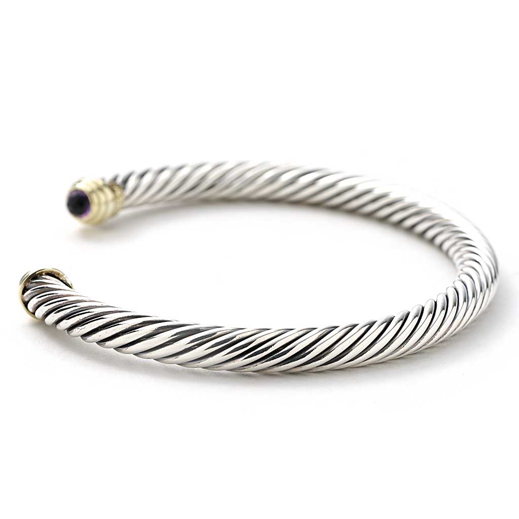 David Yurman Cable Classics Bracelet in Silver with Amethyst and Yellow ...