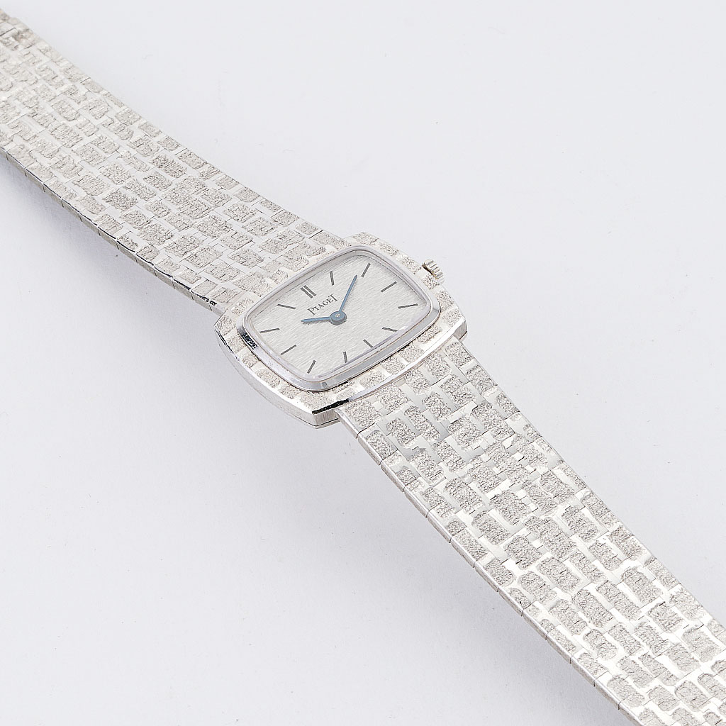 Piaget Manual Wind Brick Bracelet Watch in White Gold New York