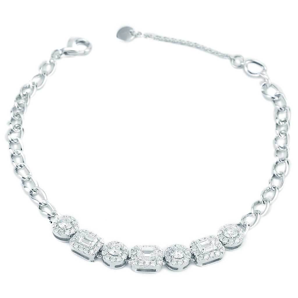 Oval Halo Diamond Bracelet 0.30ct G/SI Quality in 18k White Gold – All  Diamond