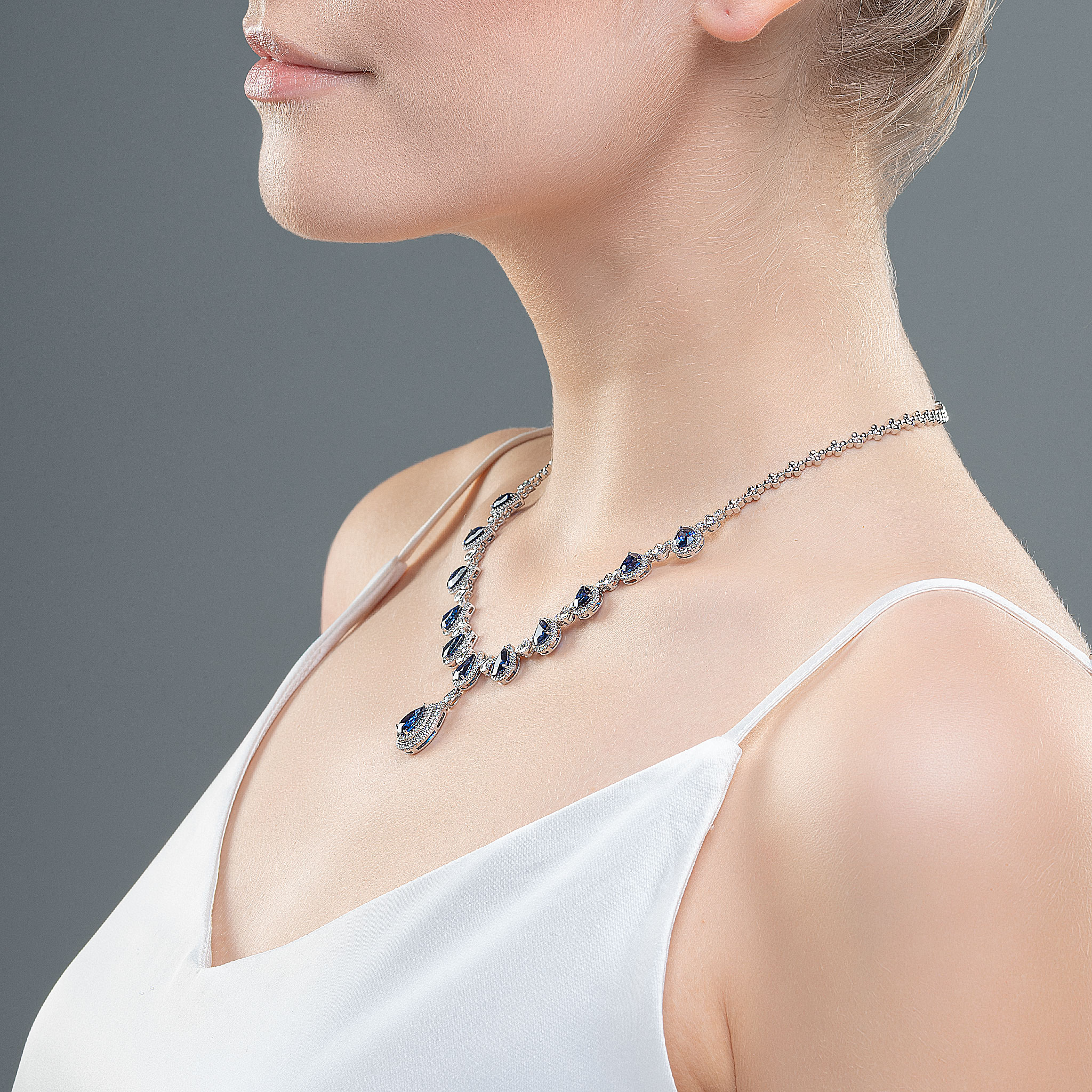 Sapphire and Diamond Necklace – Yanina-Co Jewelry
