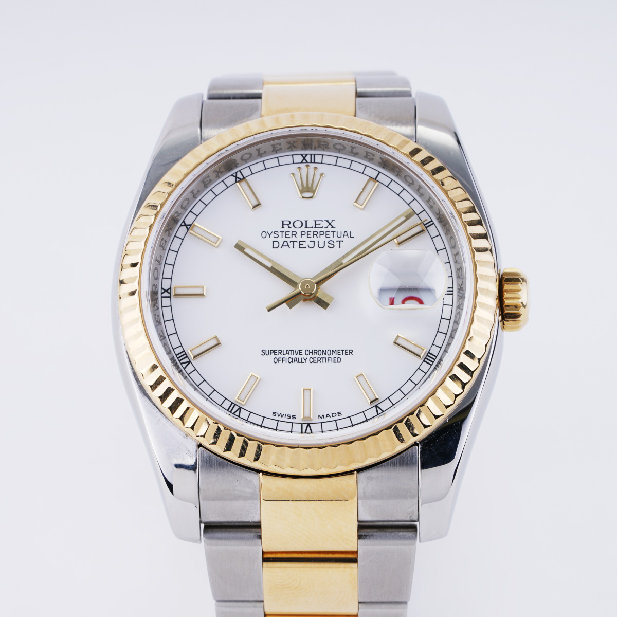 Rolex Datejust Two Tone White Roulette Dial Circa 2008 New York Jewelers Chicago